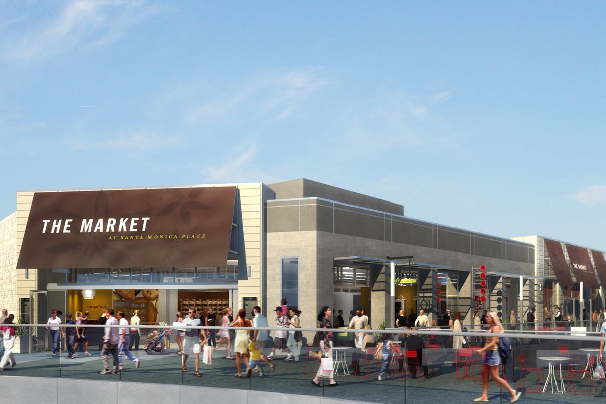 An original rendering for The Market at Santa Monica Place