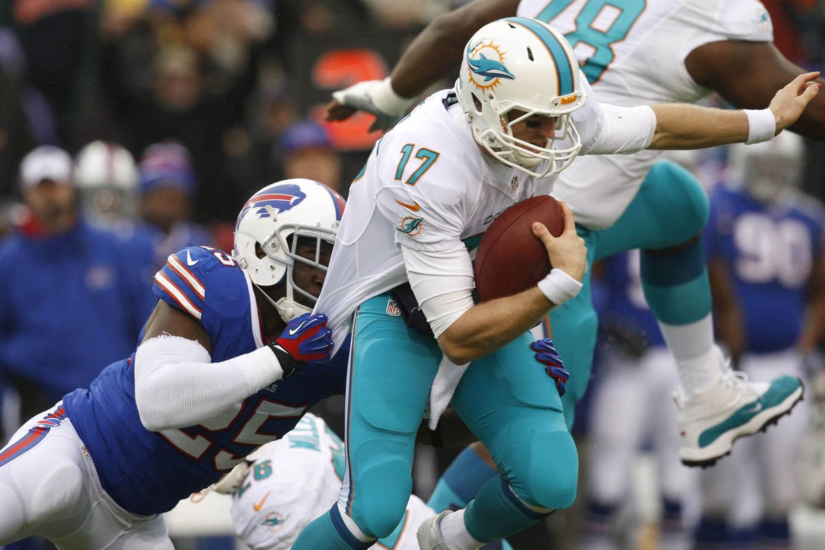 Dolphins' OC Bill Lazor needs to call a great game to combat the Bills excellent defensive line