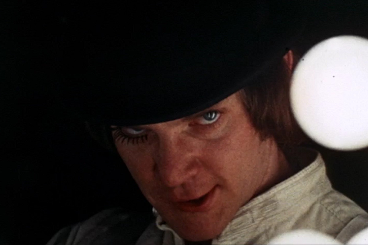Malcolm McDowell as Alex DeLarge in Stanley Kubrick’s 1971 film A Clockwork Orange.