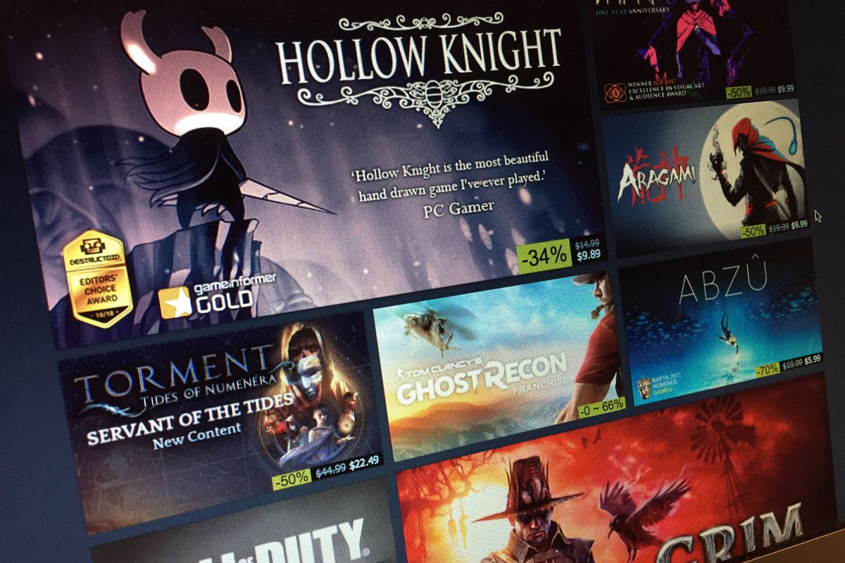 A photo of the Steam Summer Sale front page