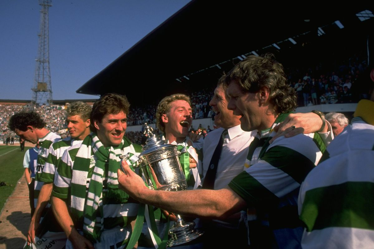 Mark McGhee, Frank McAvennie, McNeil and Roy Aitken all of Celtic