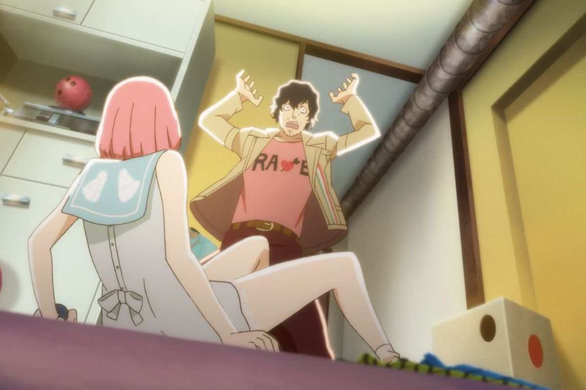 Vincent looks shocked at Rin in Catherine: Full Body