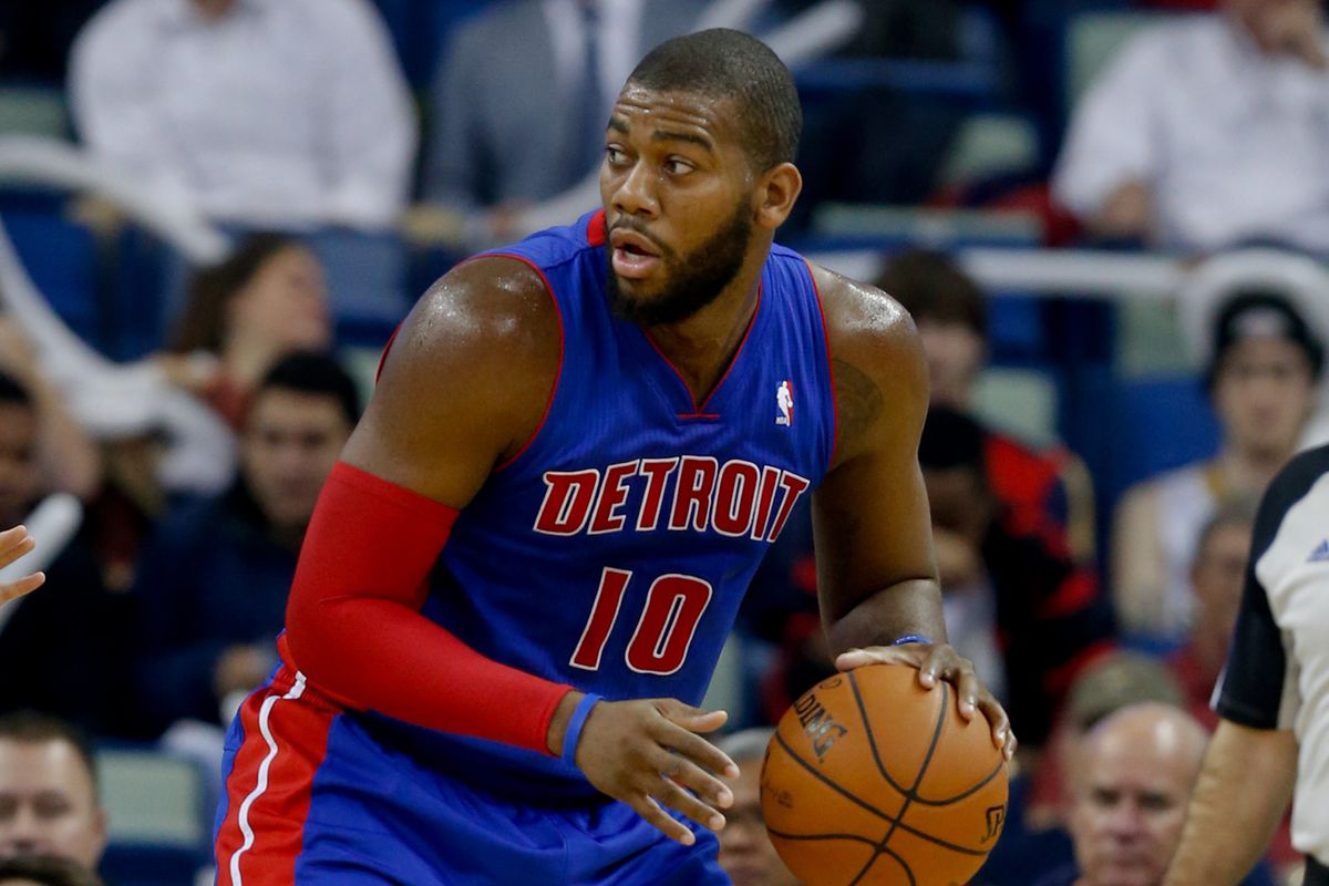 Greg Monroe of the Detroit Pistons can play with his back to the basket.