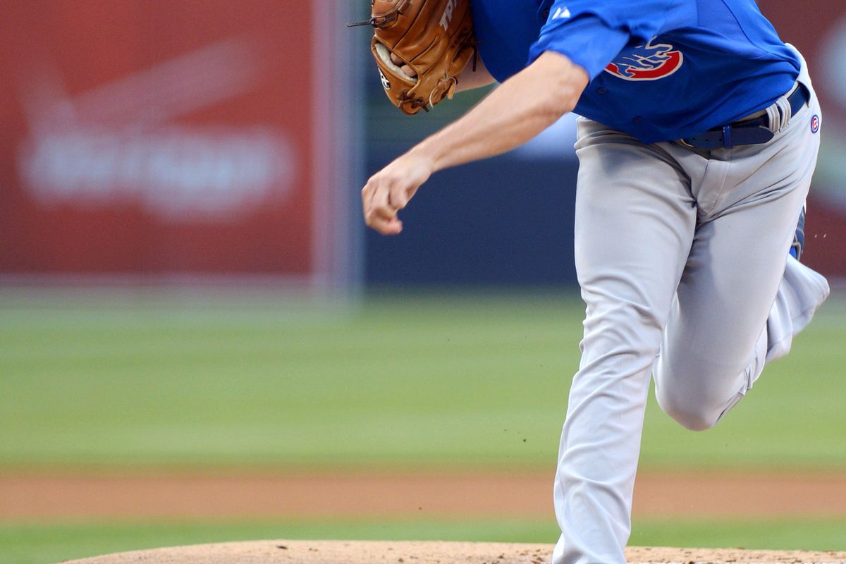 San Diego, CA, USA; Chicago Cubs starting pitcher Brooks Raley pitches against the San Diego Padres at Petco Park. Credit: Jake Roth-US PRESSWIRE