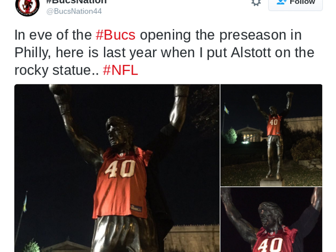 rocky statue 49ers jersey