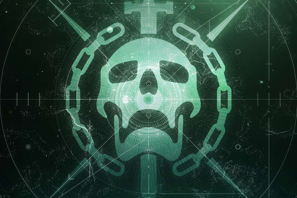 The Destiny 2 logo features a skull surrounded by chains