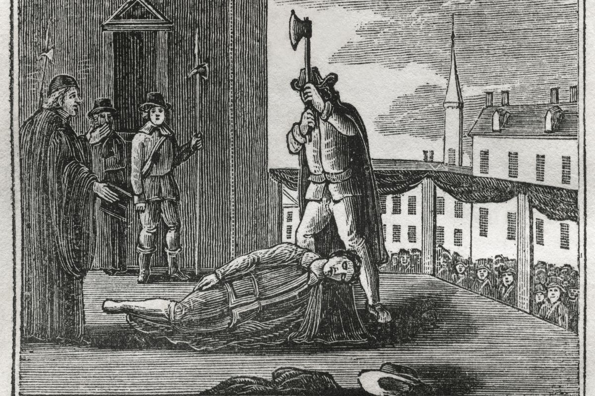 Execution of Charles I, 1649, Illustration from the Book, Historical Cabinet, LH Young Publisher, New Haven, 1834