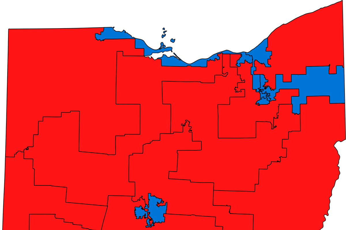 House districts in Ohio, 2011-2013: Map.