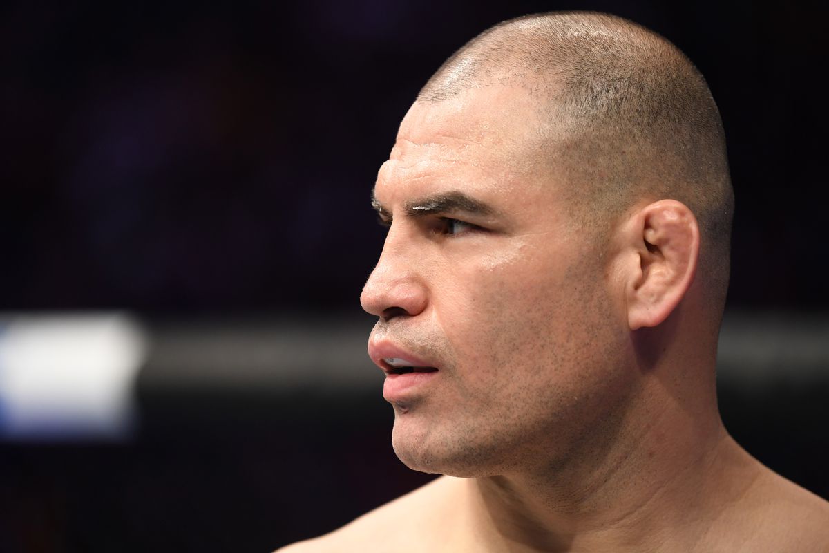 Cain Velasquez looks on during his UFC Fight Night bout with Francis Ngannou in 2019. 