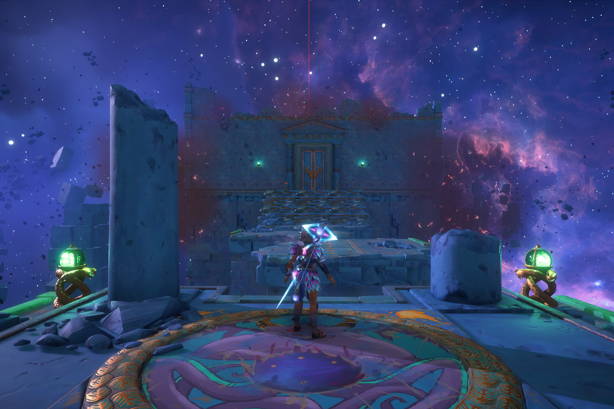 The entrance to The Hound of Hades Vault of Tartaros in Immortals Fenyx Rising