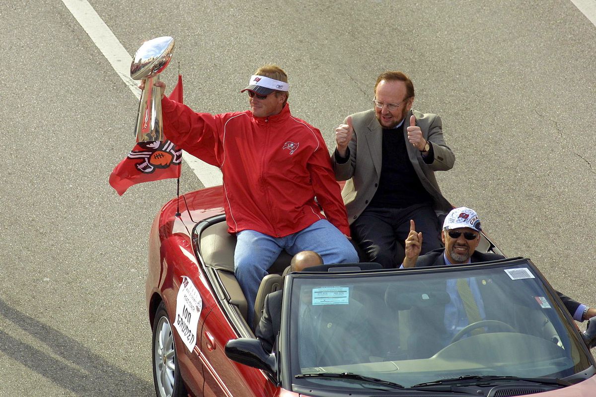Gruden and Glazer in victory parade