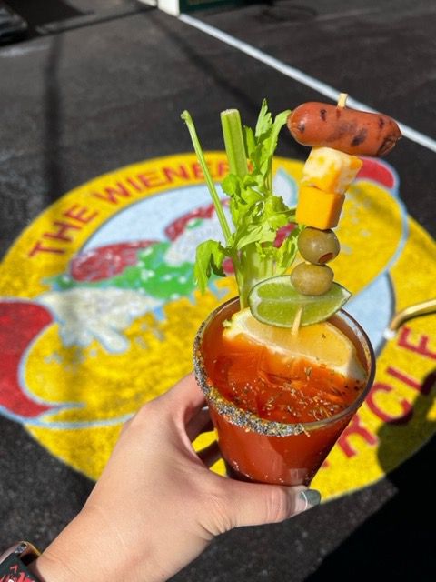 A Bloody Mary in a glass.