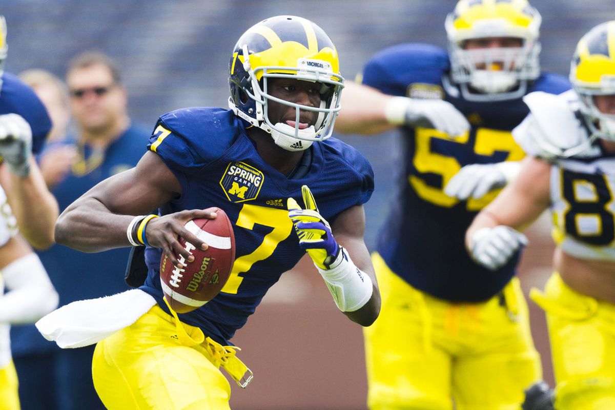 Denard Robinson only took one drive so Devin Gardner took a lot of reps with the first team, but Gardner struggled passing the ball and will have people calling for him to move to receiver for the next six months.