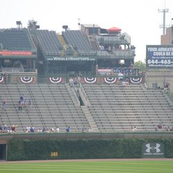 11:33 a.m. View of the right field bleachers - 
