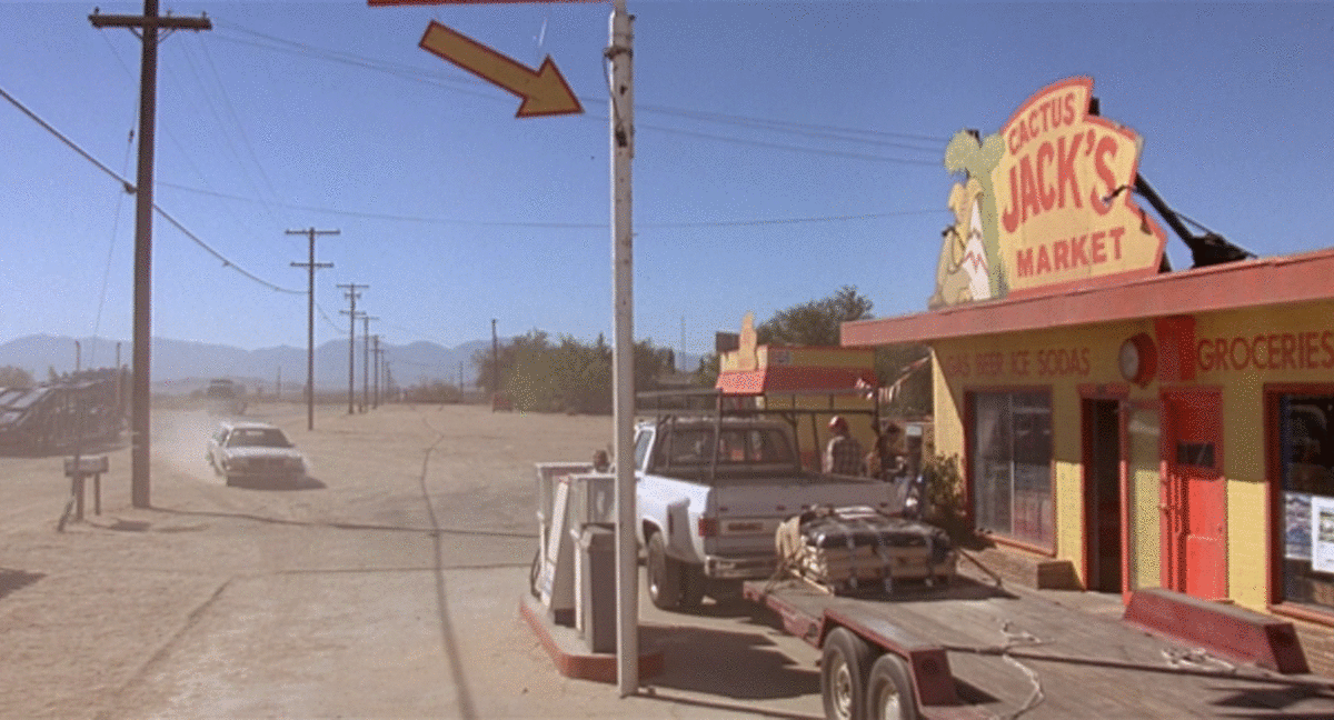 Cactus Jack’s Market from “Terminator 2,” then and now.