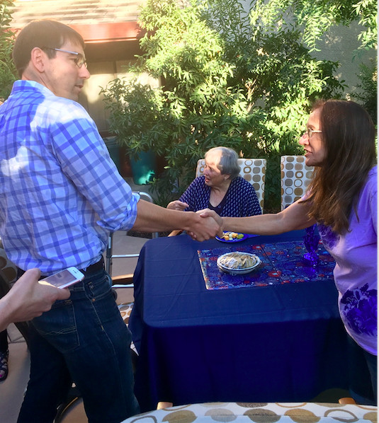 Josh Harder handshake voter