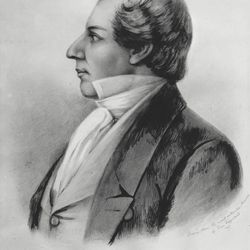 A drawing of Joseph Smith. 
