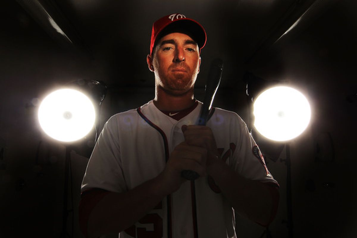 VIERA FL - FEBRUARY 25:  Adam LaRoche #25 of the Washington Nationals poses for a portrait during Spring Training Photo Day at Space Coast Stadium on February 25 2011 in Viera Florida.  (Photo by Al Bello/Getty Images)