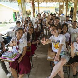 Students in the Philippines pose for a photo during an Education Summit. 
