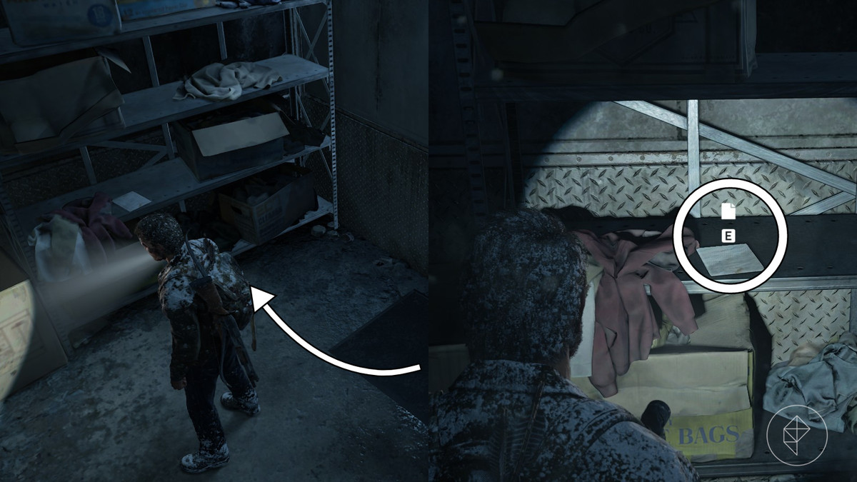 Meat ledger artifact location in the Cabin Resort section of the Lakeside Resort chapter in The Last of Us Part 1