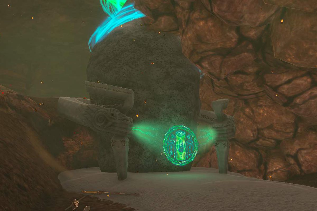 A screenshot shows the opening to Isisim Shrine in Zelda: Tears of the Kingdom