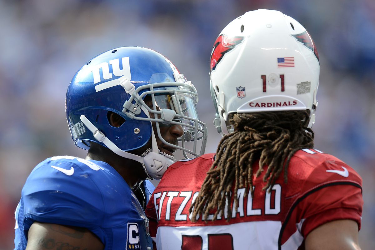 Antrel Rolle has words with Larry Fitzgerald