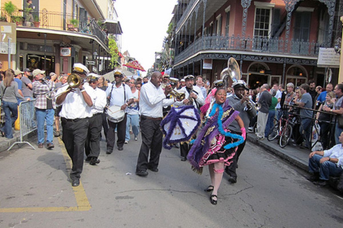 The Treme Brass Band in the French Quarter. 
