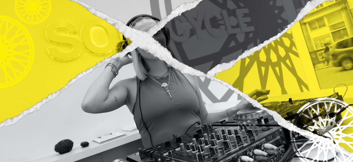A SoulCycle DJ at work