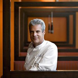 Master chef Eric Ripert standing in his new restaurant, West End: A Bistro by Eric Ripert, at the Ritz-Carlton Hotel in Washington.  