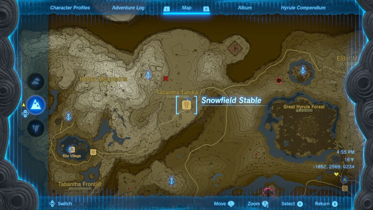 Map of the Snowfield Stable location
