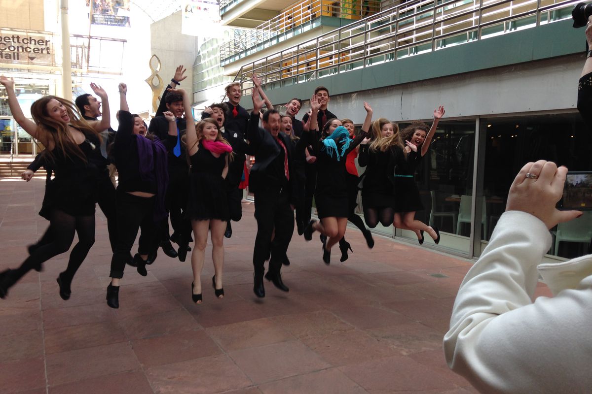 The Denver School of the Arts vocal jazz ensemble at the Denver Performing Arts Complex.