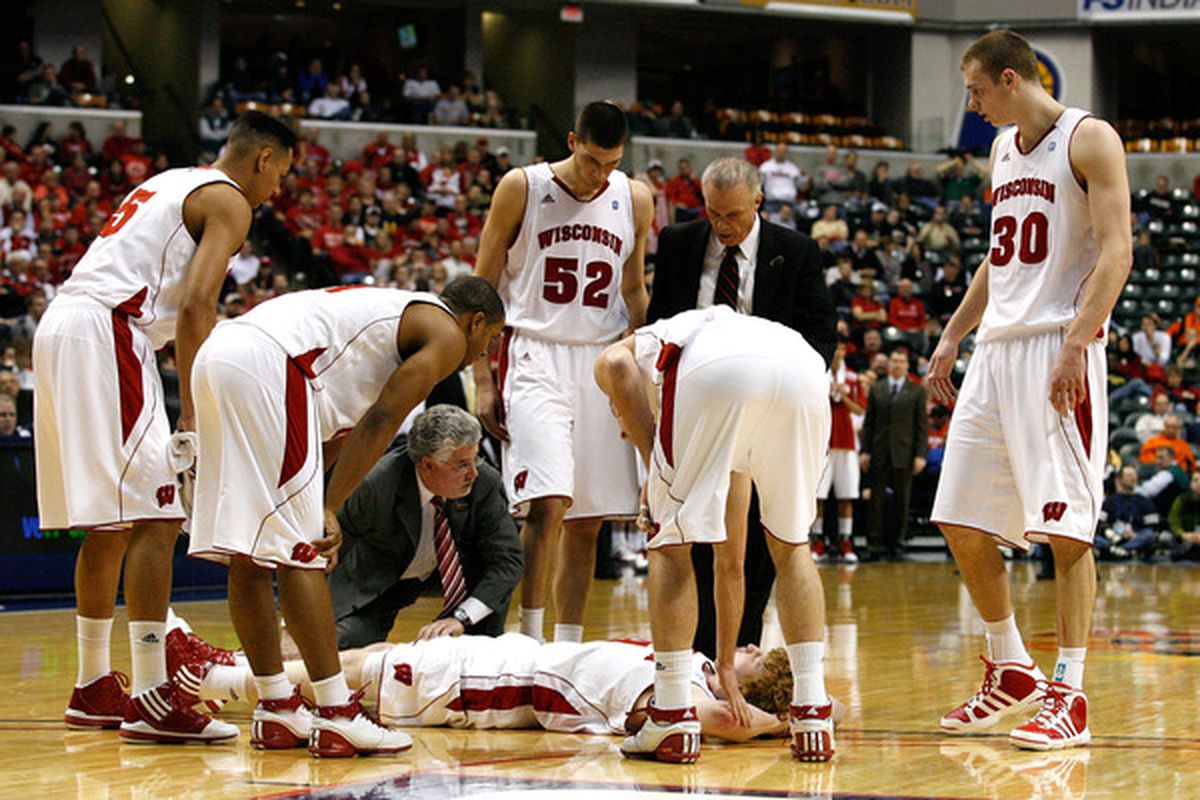 The Badgers are literally limping into the NCAA Tournament.
