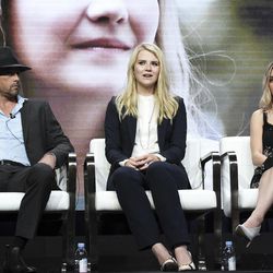 Skeet Ulrich, from left, Elizabeth Smart and Alana Boden attend the "I am Elizabeth Smart" panel during the A&E portion of the 2017 Summer TCA's at the Beverly Hilton Hotel on Friday, July 28, 2017, in Beverly Hills, Calif. (Photo by Richard Shotwell/Invision/AP)