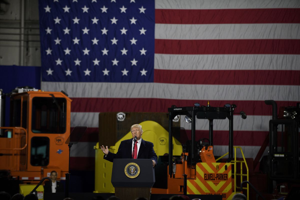 President Trump Visits Equipment Manufacturing Plant In Pennsylvania