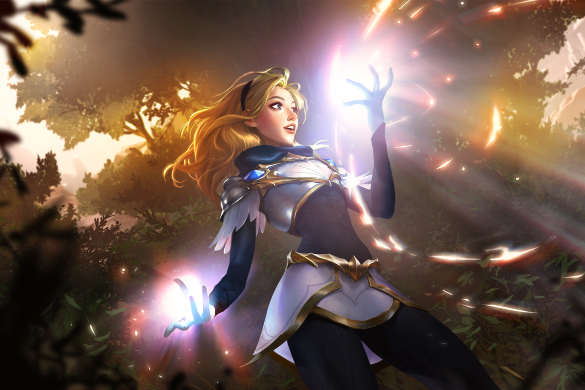 Lux, one of the starter Champions on Legends of Runeterra.