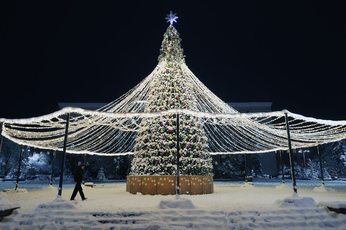 Rostov-on-Don, Russia, decorated for winter holidays