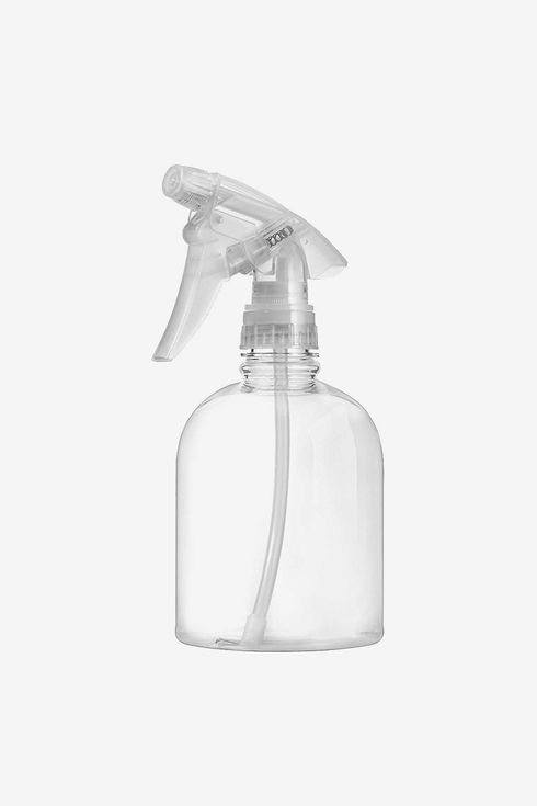 A clear spray bottle