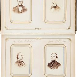 Photos of Orson Hyde, John Taylor, Franklin D. Richards and Ezra T. Benson in the 1860s photo album up for auction on Dec. 3, 2016.