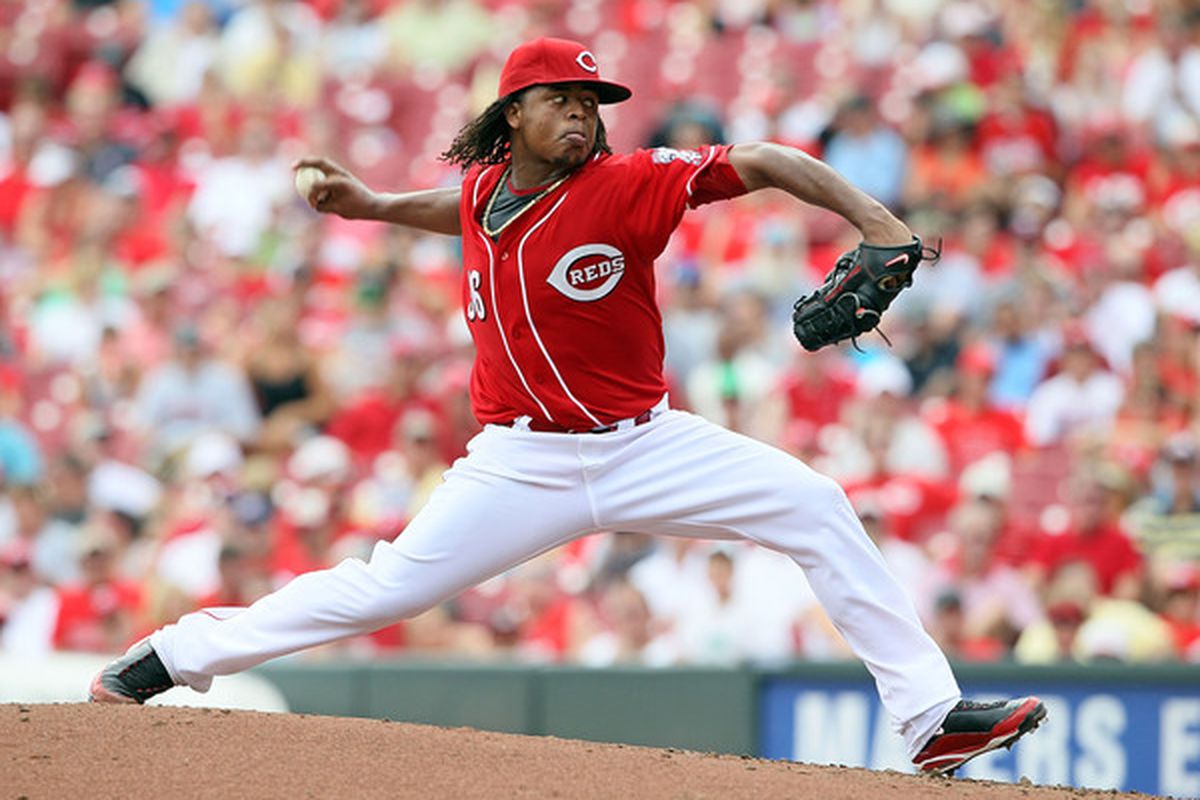 CINCINNATI - JULY 22:  Edinson Volquez #36 of the Cincinnati Reds throws a pitch during the game against the Washington Nationals at Great American Ball Park on July 22 2010 in Cincinnati Ohio.  (Photo by Andy Lyons/Getty Images)