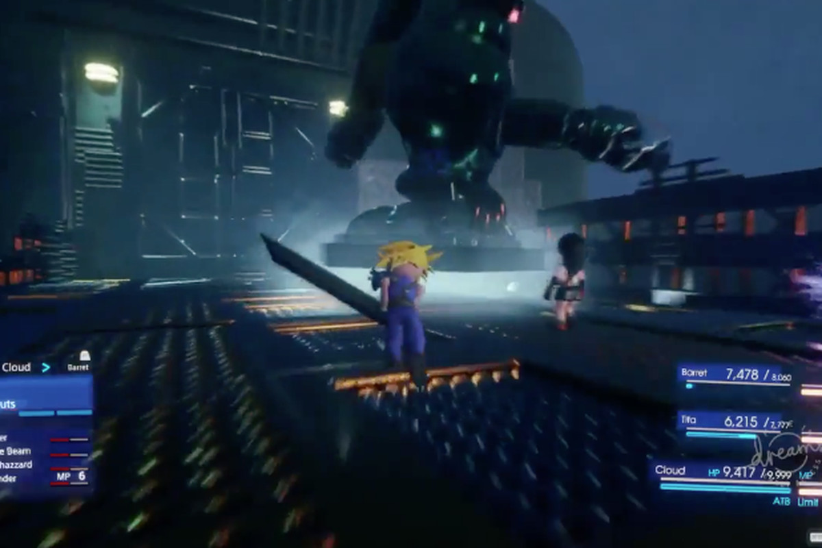 Screenshot of a fan-made Final Fantasy 7 Remake in the PS4 game-creator Dreams.