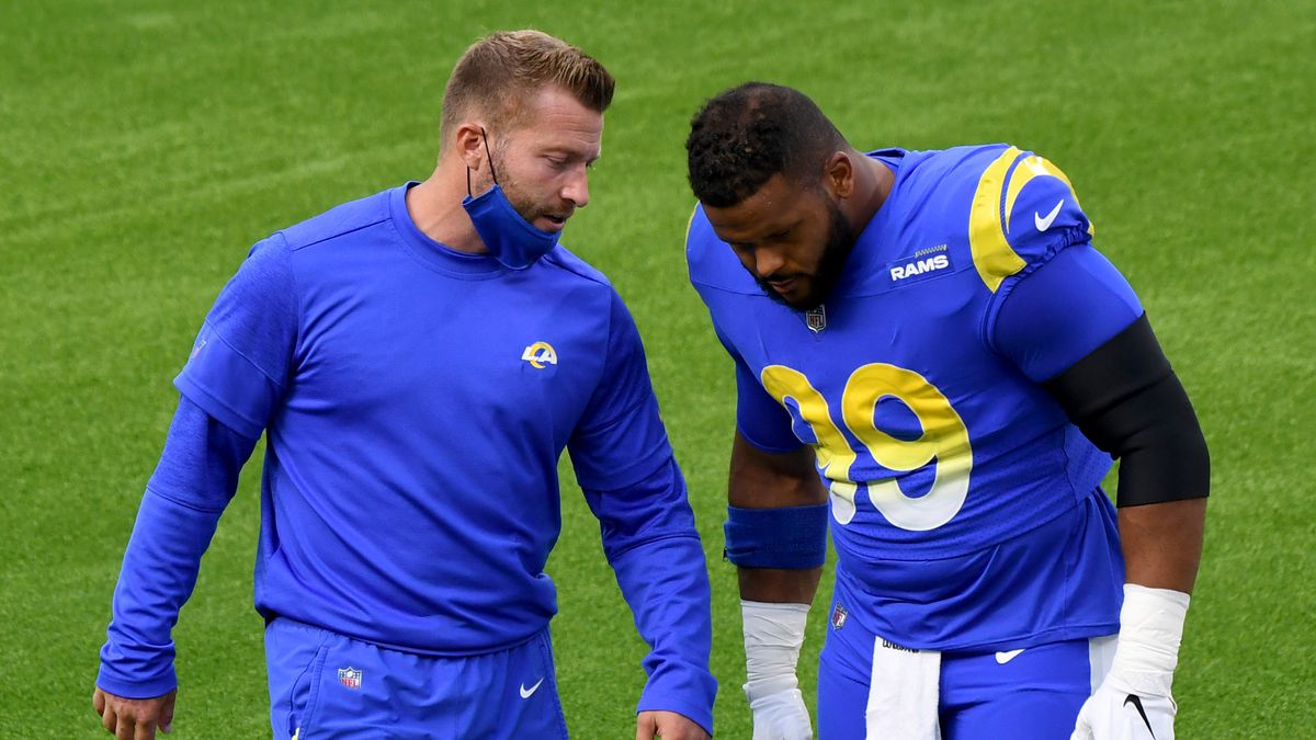 Los Angeles Rams played a scrimmage football game at Sofi Stadium in Inglewood, California.