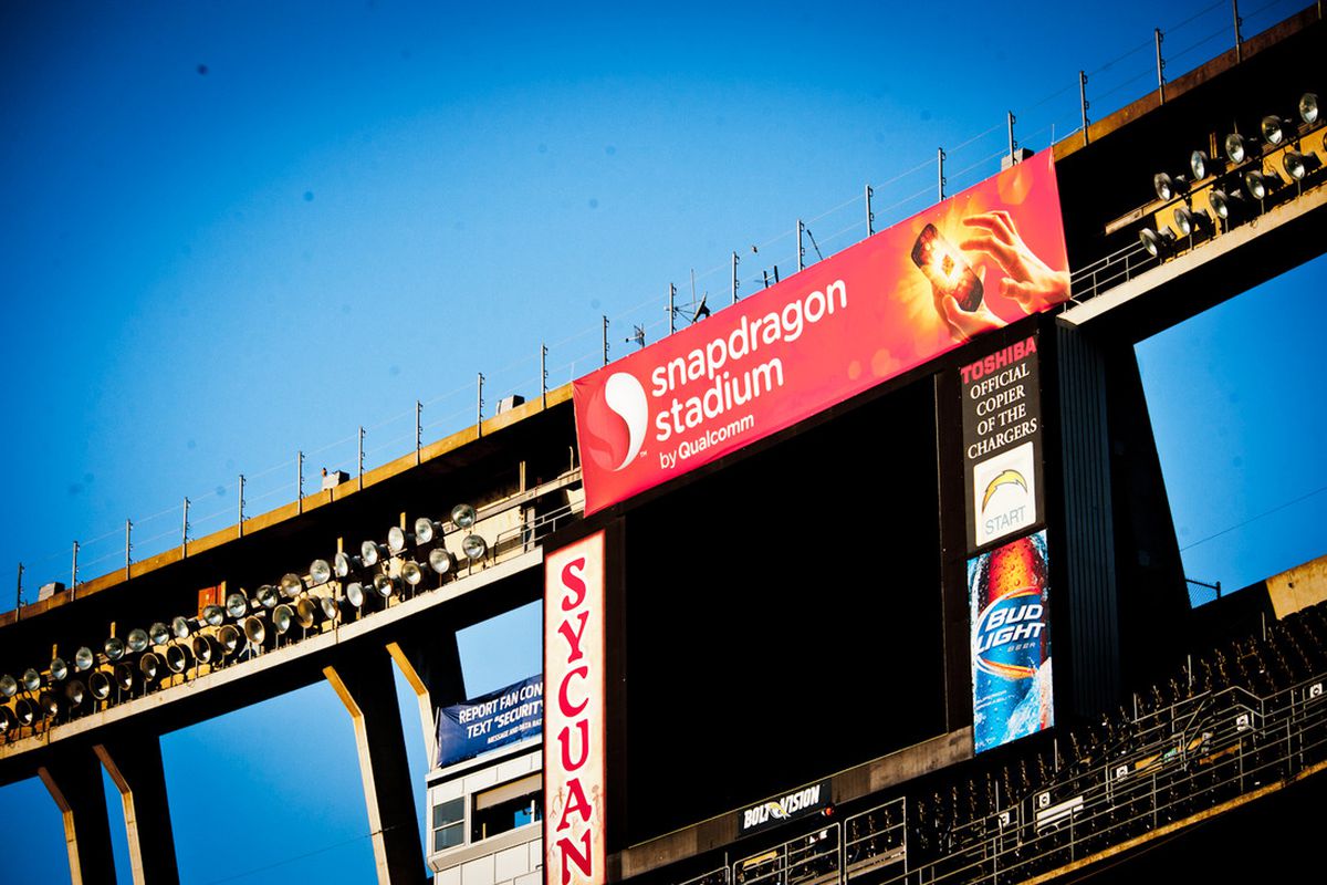 A small part of the Snapdragon Stadium re-branding.