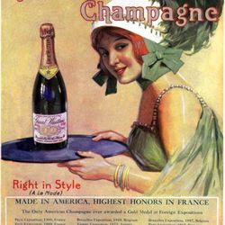 An ad for Pleasant Valley Wine Company's famous Great Western "Champagne." [Source: Advertising Archives]