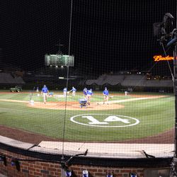 10:18 p.m. Behind home plate after the game - 