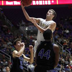Davis plays Pleasant Grove in the 5A boys basketball quarterfinals at the Dee Events Center in Ogden Wednesday, Feb. 25, 2015.
