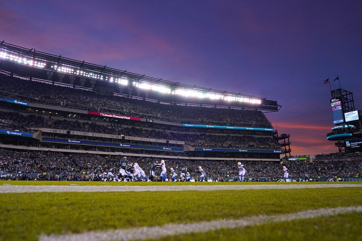 A general view of Lincoln Financial Field in the second quarter of the game between the Los Angeles Chargers and the Philadelphia Eagles on November 07, 2021 in Philadelphia, Pennsylvania.