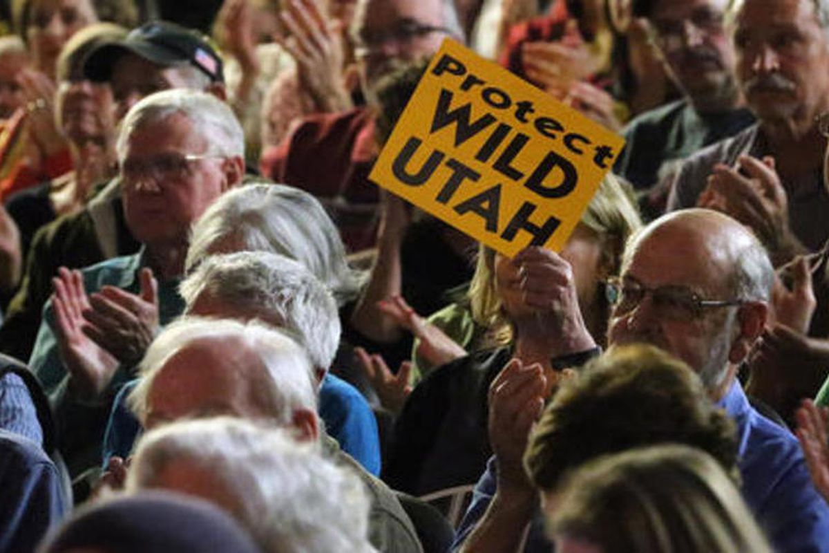 Several hundred Utahns gather at the University of Utah to voice their opinions of the proposed Public Lands Initiative Wednesday, March 2, 2016. 
