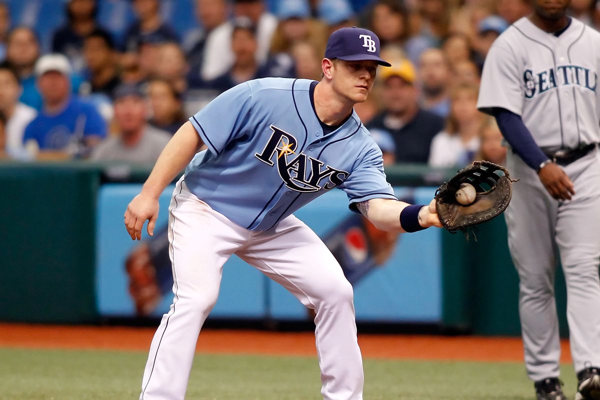 One of the few games, Hank Blalock donned a Rays uniform