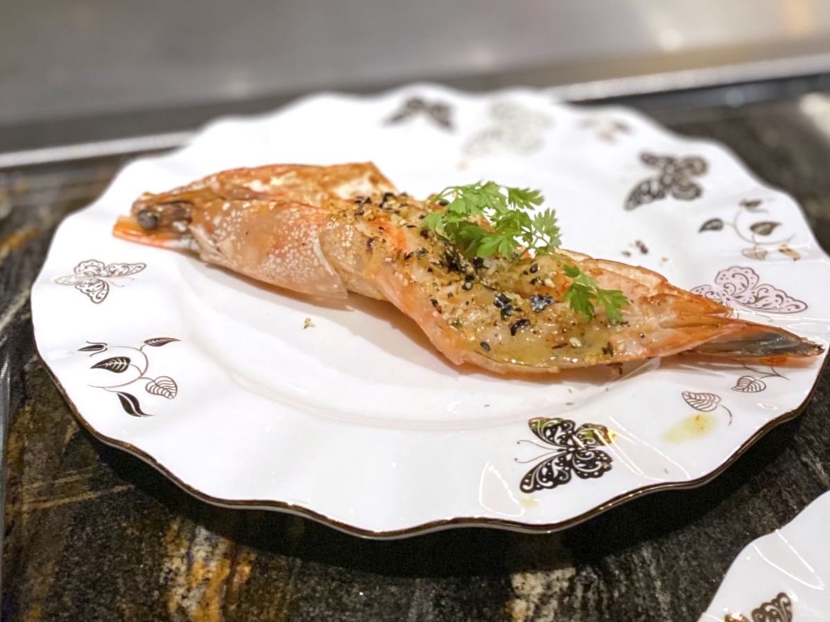 Head-on shrimp with furikake at Maison Kasai.