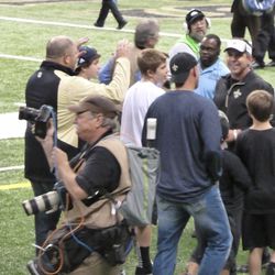 Sean Payton celebrates with his son and friends.